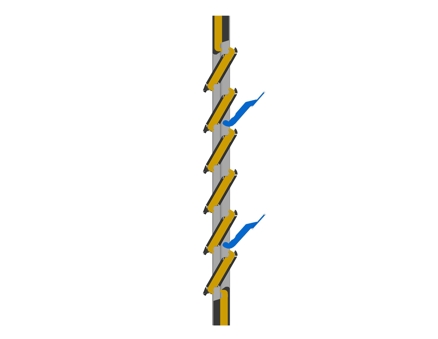 "P70 L.A. Double" (TMS) Adjustable Mechanism for Wooden Shutters – Zip Version