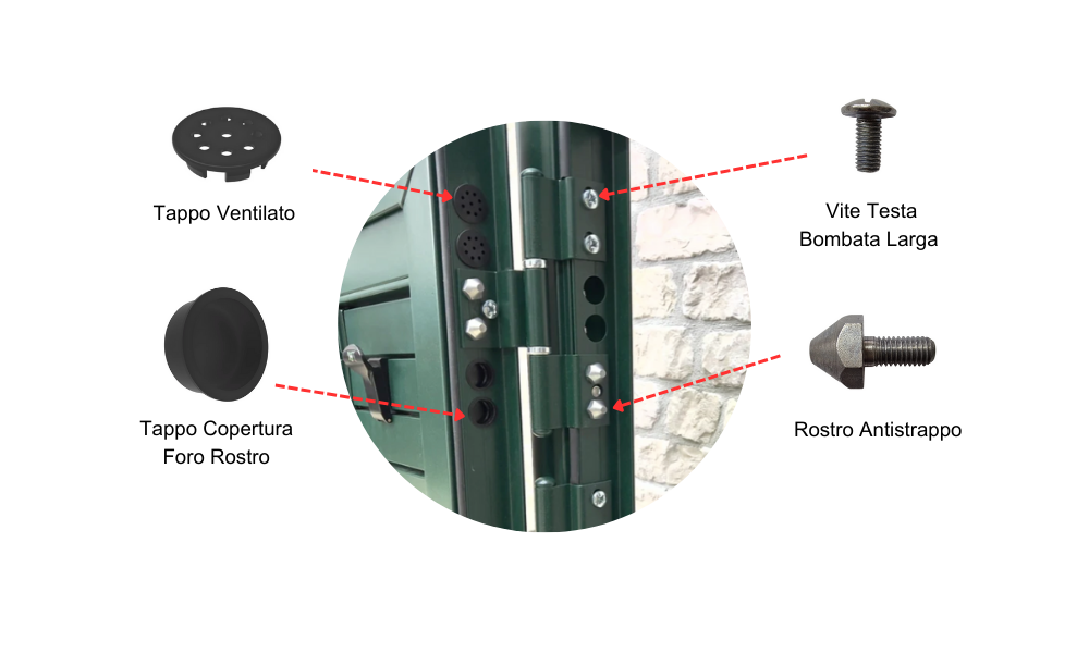 Campione NO SALDATURA persiana blindata orientabile Security60® squadrato - dettagli 11