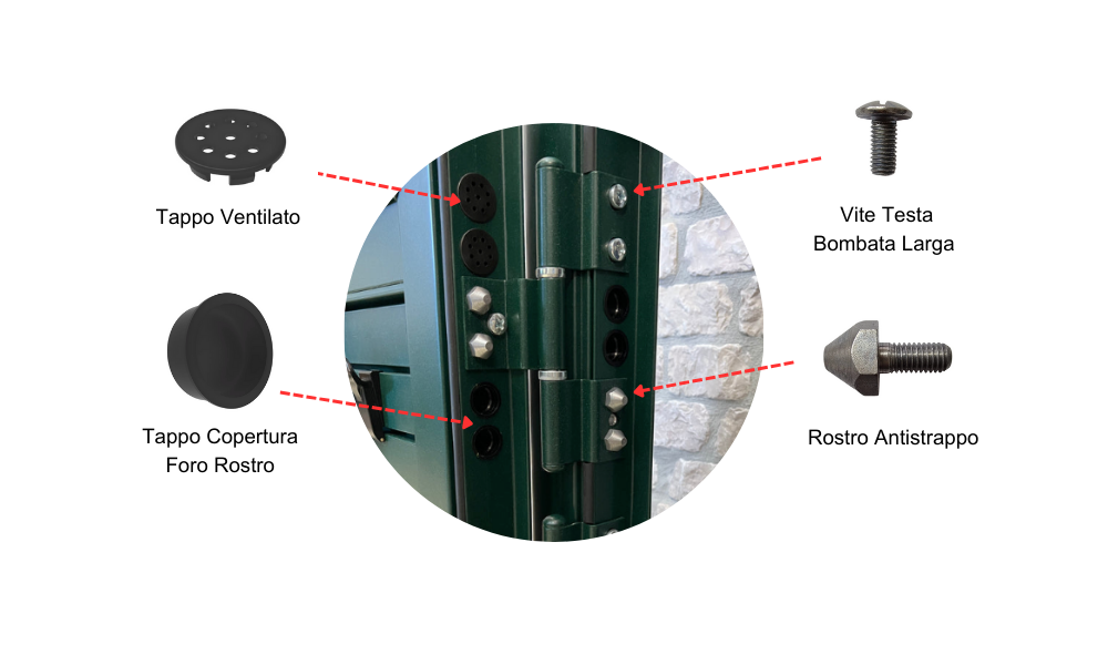 Campione NO SALDATURA persiana orientabile Security60® arrotondato - dettagli 11