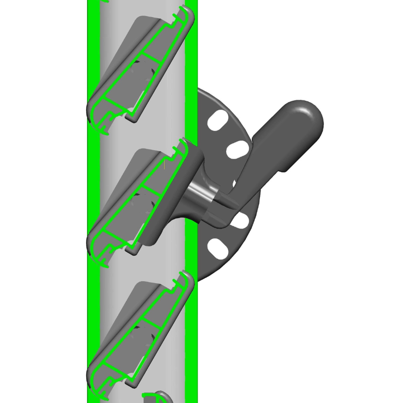 KOMMERLING 70 Evolution – Versione P70 Rotary - Meccanismo con leva a scatto