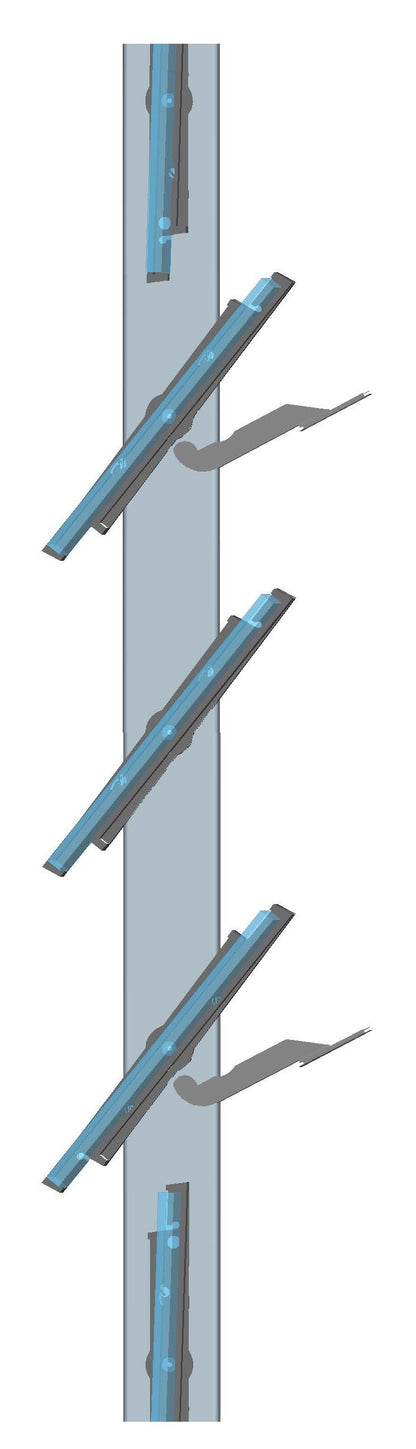"New Glass" Adjustable Mechanism (TMS) for Glass Shutters – H. 130 mm, Thickness 4/5/6 mm