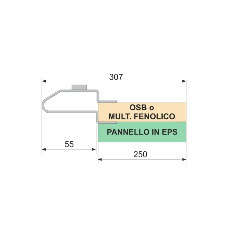 250 - OSB + EPS - Controtelaio Semilavorato