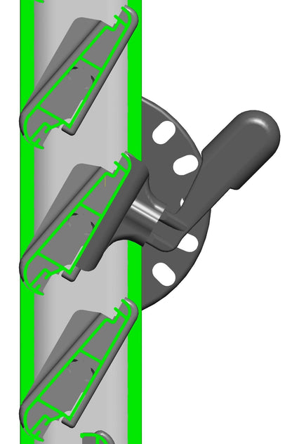 Meccanismo orientabile "KOMMERLING P70 Evolution" (TMS) per persiane in PVC – Versione Rotary